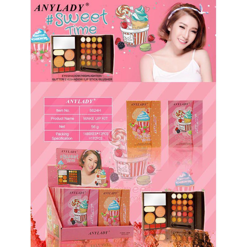 (ecer) EYESHADOW PALETTE ANYLADY SWEET SWEET TIME 4in1 8624P