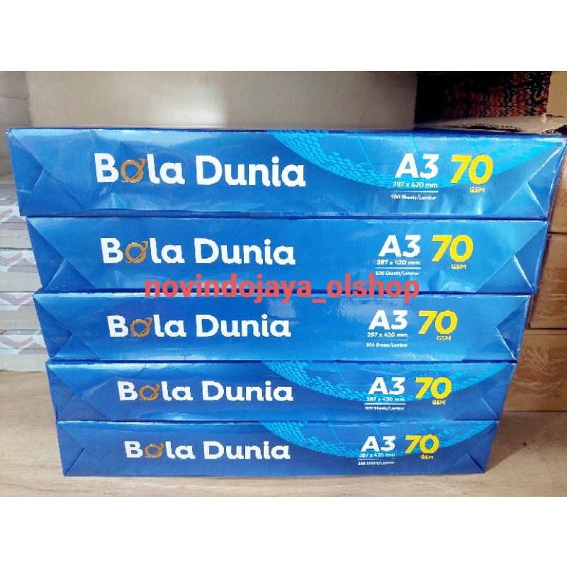 

Promo KERTAS HVS A3 70 GRAM BOLA DUNIA TERMURAH