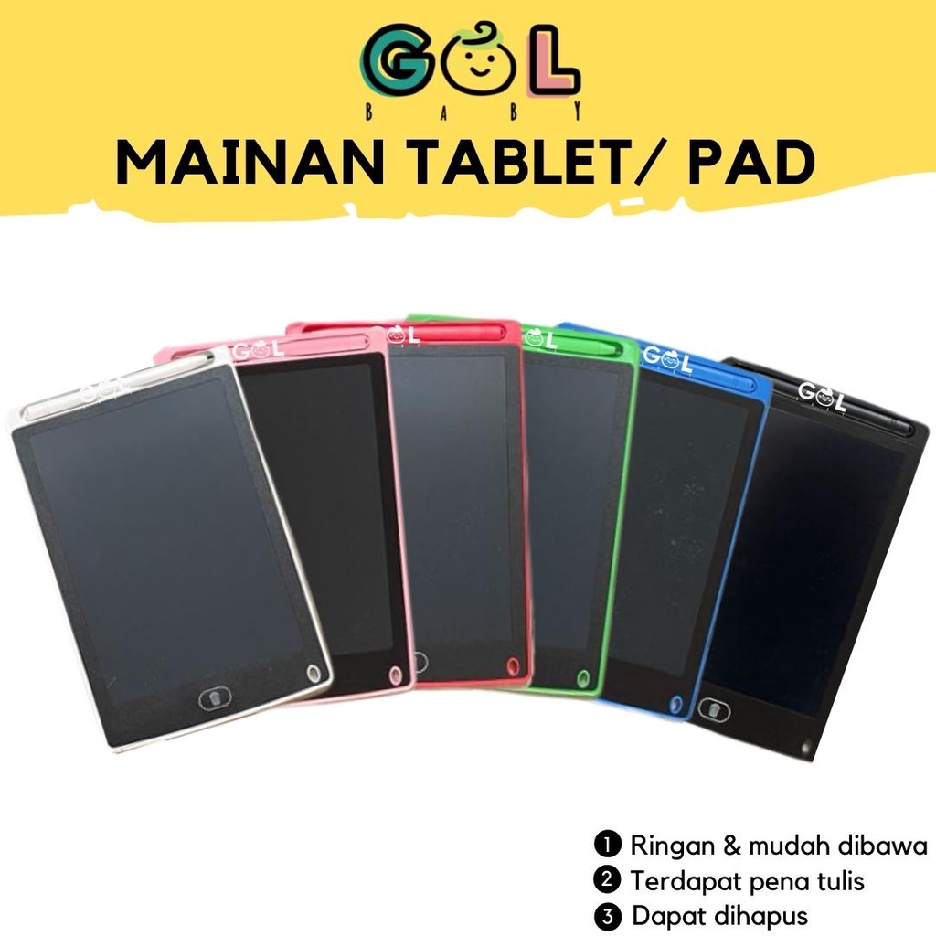 LCD Writing Writting Drawing Tablet Pad Papan Belajar Tulis Gambar Coret Hapus Mainan Edukasi Anak