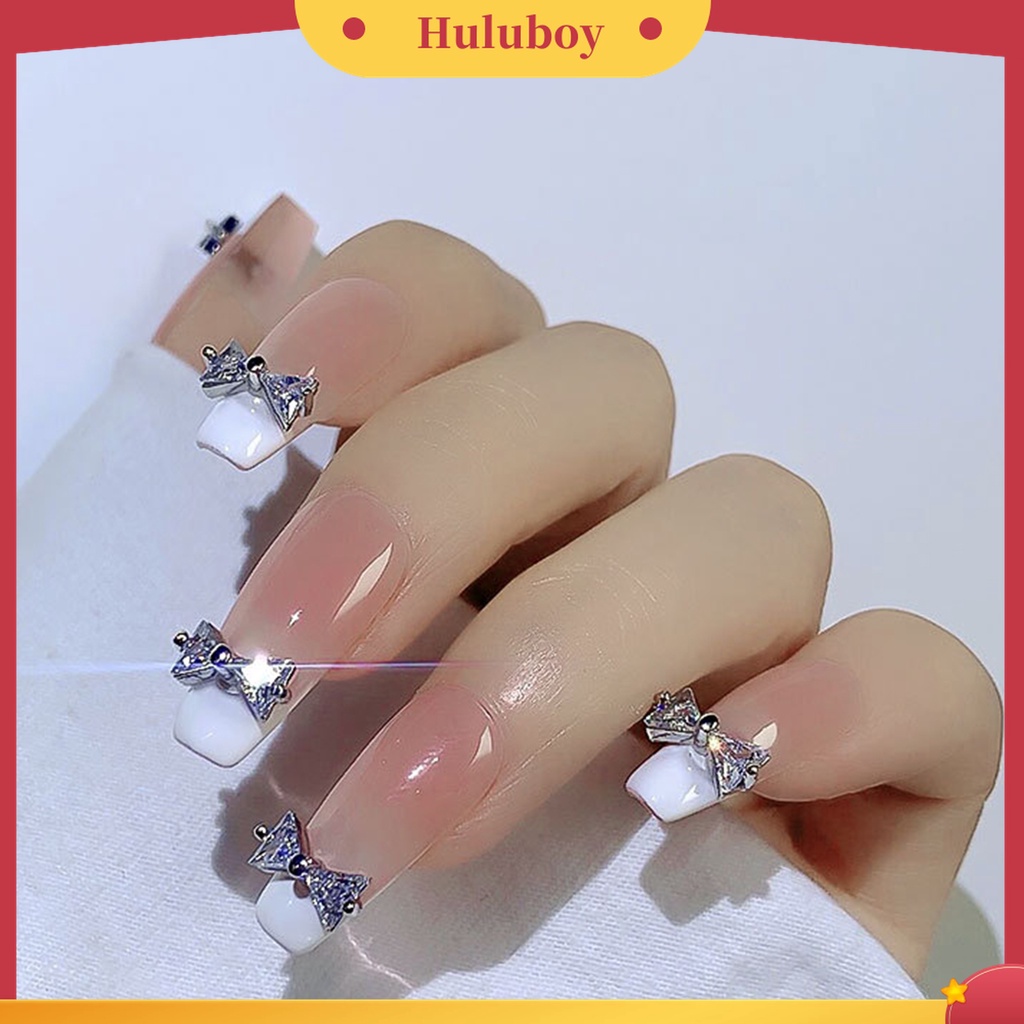 Huluboy Huluboy♡ Ornamen Kupu-Kupu 3D Bahan Cubic Zirconia Glitter Untuk Dekorasi Kuku Wanita Butterfly