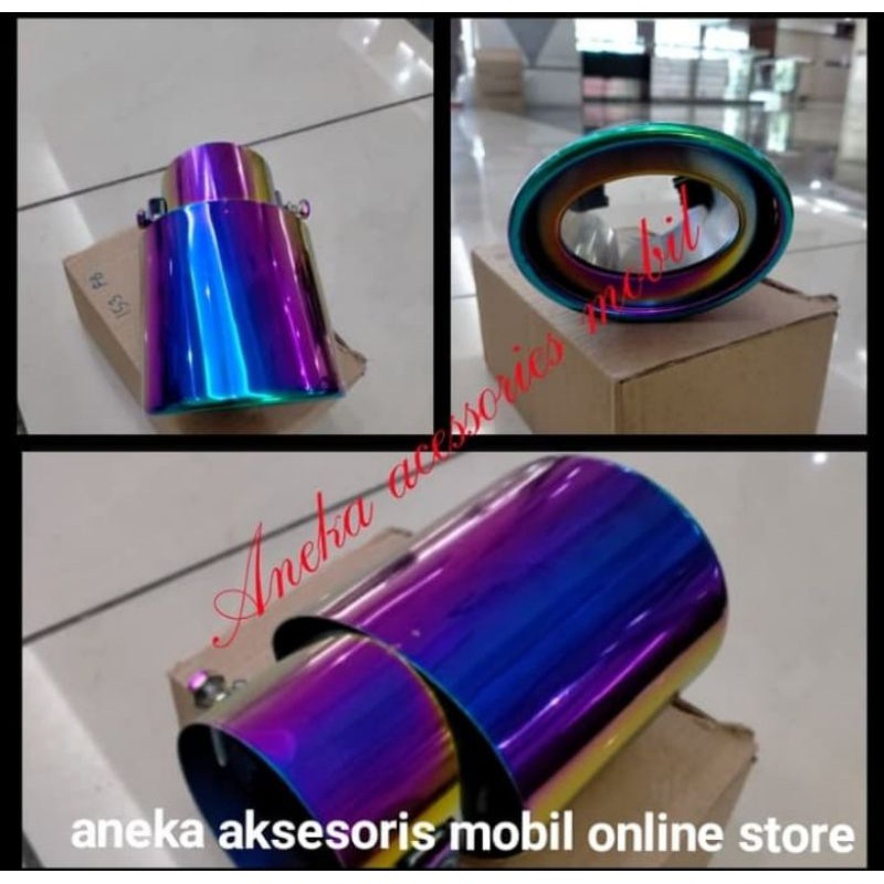 Muffler Buntut Knalpot racing pelangi all new Brio
