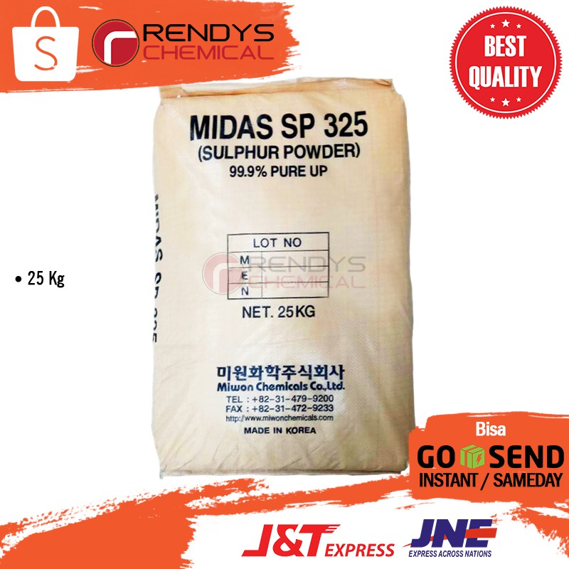 Sulphur Powder / Sulfur / Belerang Bubuk / MIDAS SP 325 99.9% 25Kg