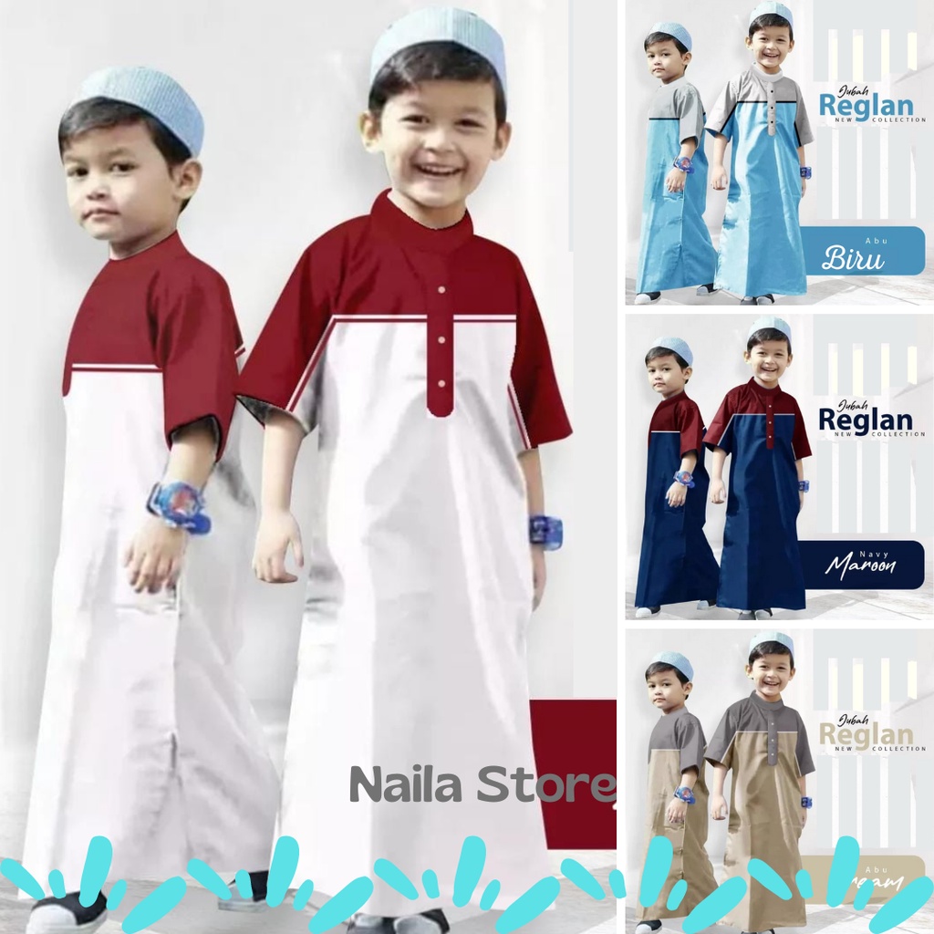 Jubah Anak Laki Laki Model Reglan Baju Koko Gamis Anak Terbaru 2022 Bonus Peci