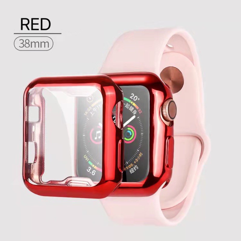 Soft Case Untuk Apple Watch watch 3 4 5 6 Front PC Electroplating TPU PREMIUM