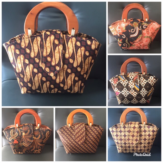 Tas ember batik handle kayu