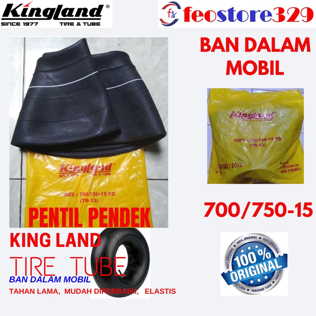 BAN DALAM MOBIL MERK Kingland Ban Dalam Mobil Ring 15 (Pentil Pendek)