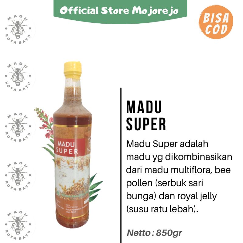 

Madu Murni Super 3in1 Botol kaca 850gr (Madu Kota Batu)