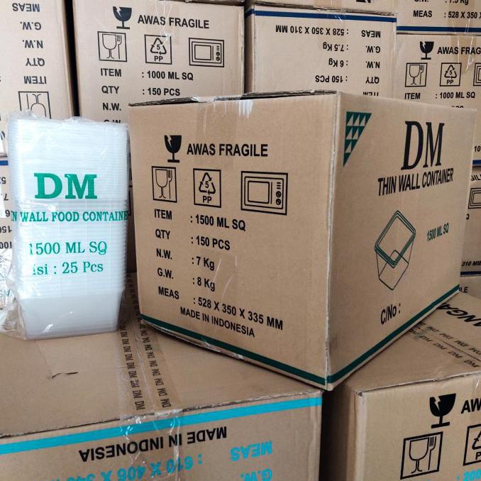 THINWALL DM SQUARE 1500 ML SQ - 1500ML SQ PERSEGI - 150 SET