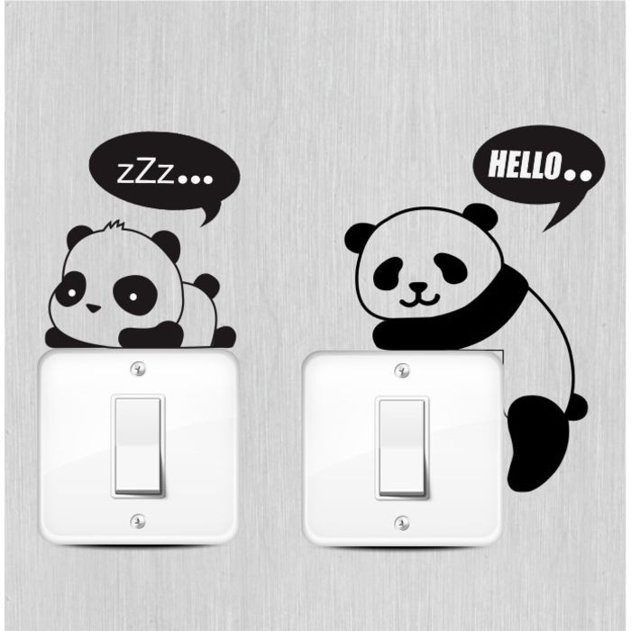 Stiker Saklar Panda Lucu Stiker Dinding