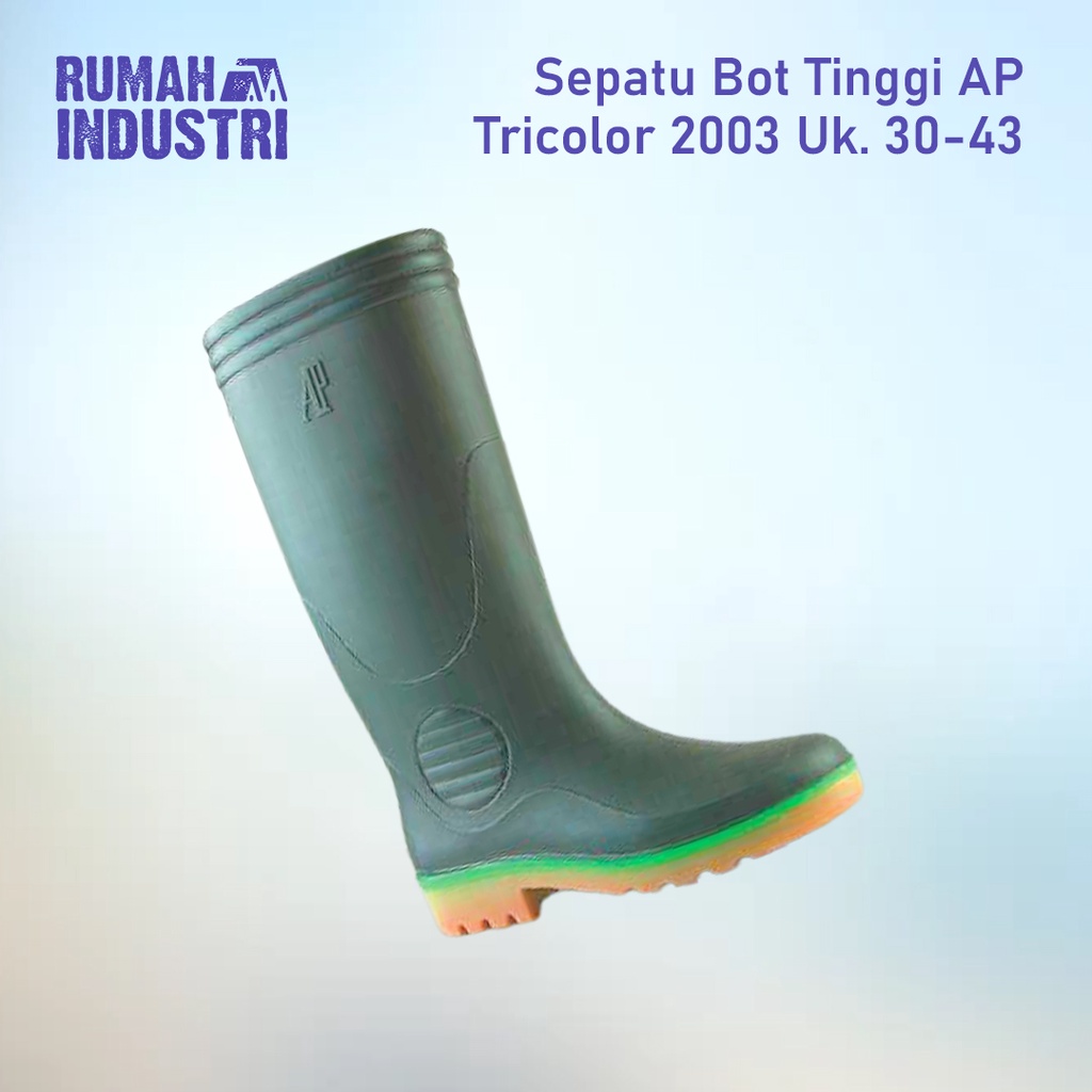 BAGUS Sepatu Bot Hujan Tinggi AP 2003 Tricolore Hijau Ukuran 39 - 43