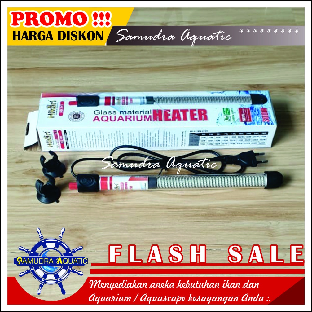 HEATER Pemanas Aquarium 300 Watt, Heater KOLAM, Hiter Penghangat Air Aquarium Aquascape (GRATIS BubleWrap)