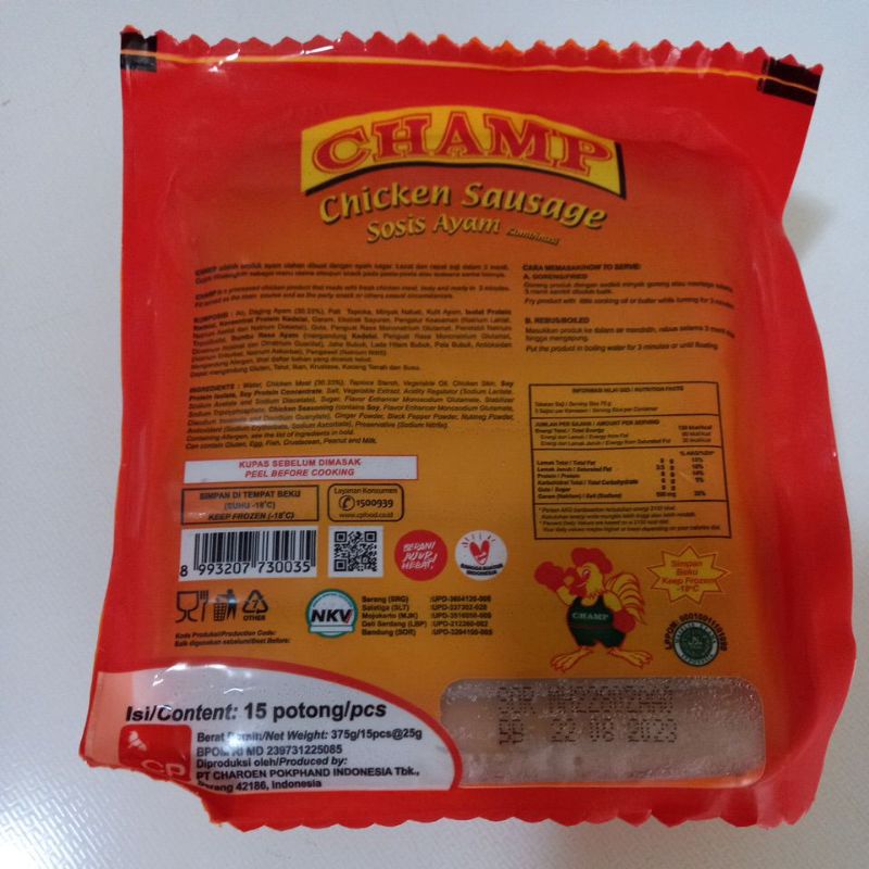 

FAFAFROZEN - Champ Sosis Ayam 375 gram
