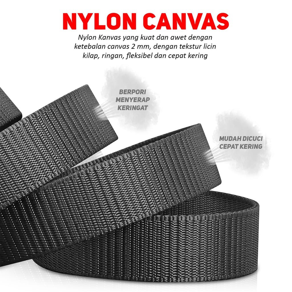 IKAT PINGGANG NYLON PRIA ANTI METAL DETEKTOR GESPER PRIA SABUK BANDARA BELT FASHION MEN AKSESORIA FASHION