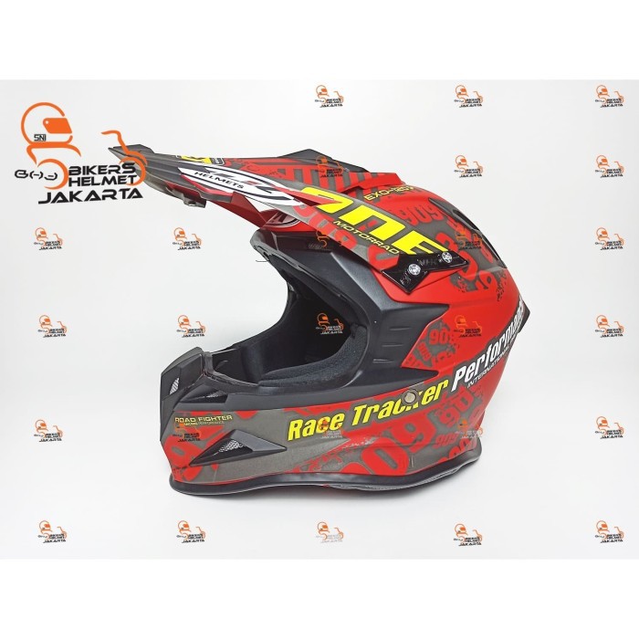 NHK HELM CROSSONE 909 RED SILVER DOFF TRAIL MOTO CROSS - M