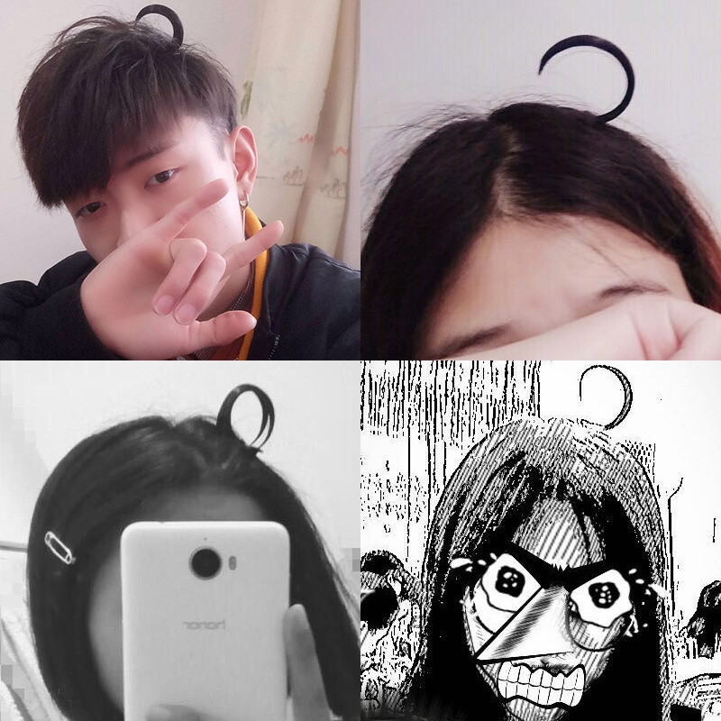 AC076 Rambut Palsu Cartoon Cute Hairclip Extension Piece