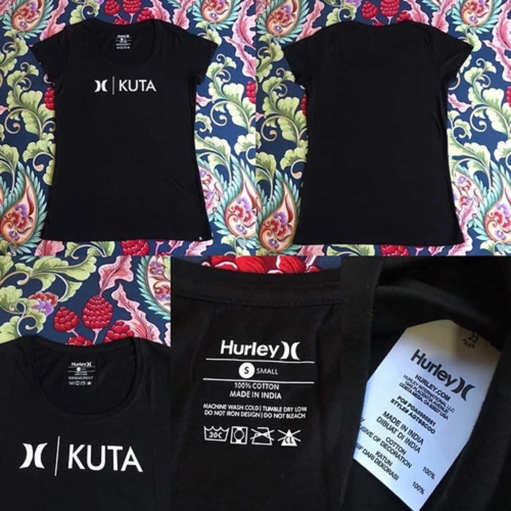 KAOS WANITA HURLEY DESTINATION BALI ORIGINAL 100% BLACK SALE SUPER