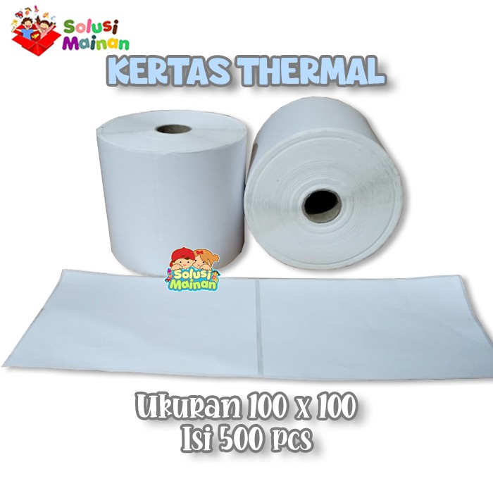 

Kertas Thermal Label Sticker Barcode 100x100 mm 500 pcs Core 1 inch