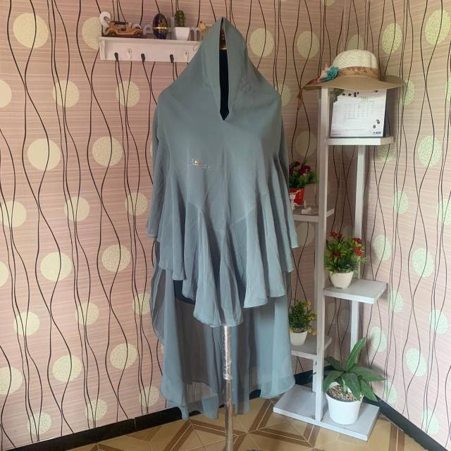 khimar sisesa redy stok polos dan motif