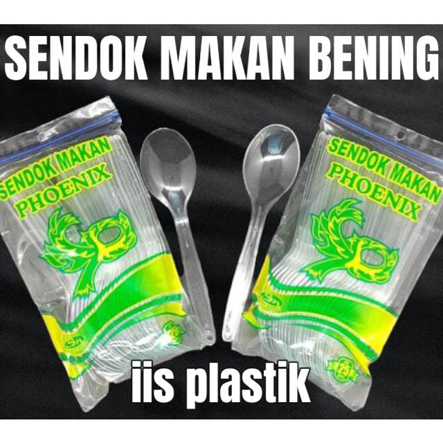 sendok makan plastik bening phoenix isi 25 pcs kualitas bagus