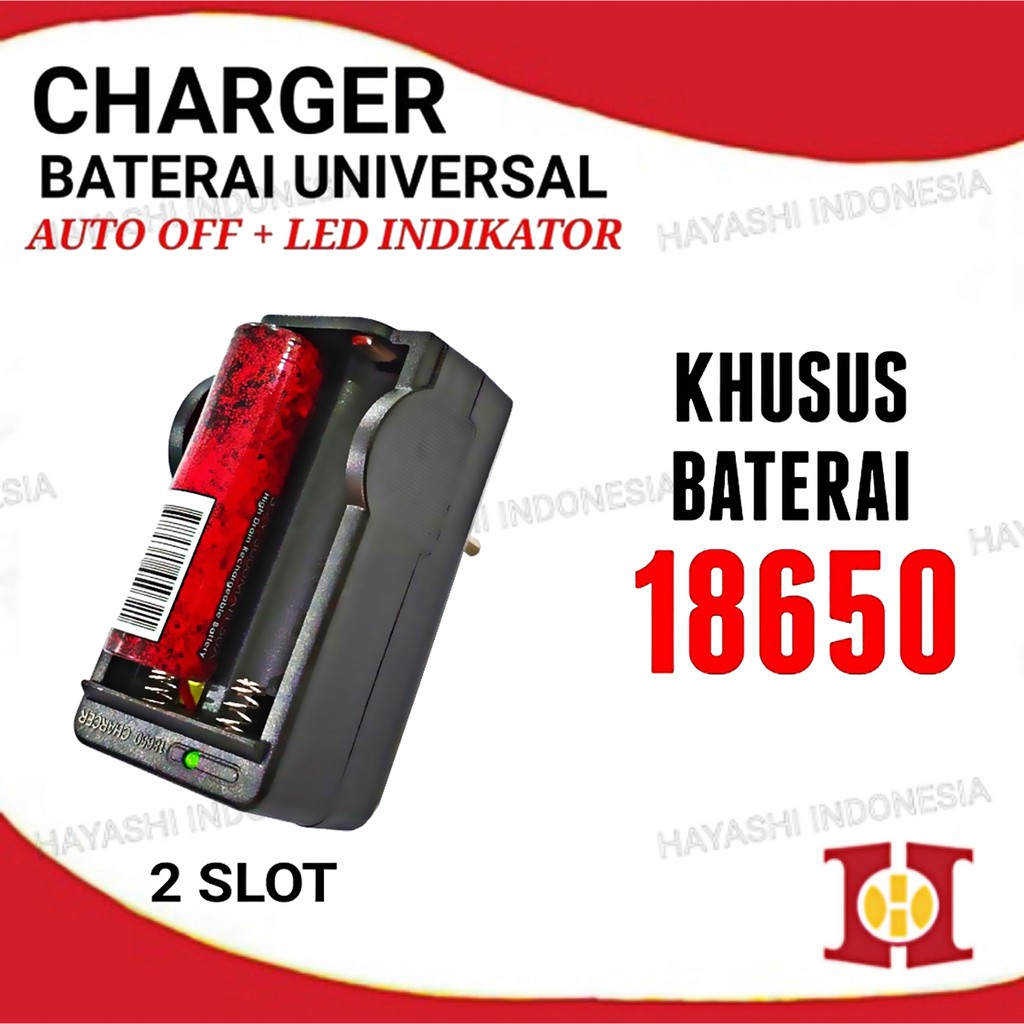 Charger Baterai Universal 18650 26650 AA Cas Batre Mainan Senter