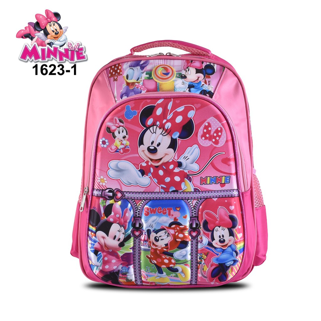 Tas Cartoon Anak Perempuan 9D Lampu 1623-1 Ukuran 16 Inch (Girls),[Frozen,LOL,Princesses,Minnie,DLL]