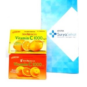 Sidomuncul C 1000 Orange / Lemon 1 box isi 6 sachet