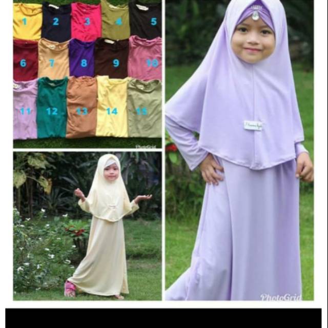 Gamis anak jersey polos fashion murah bagus good quality SIZE XL dan XXL