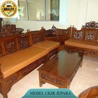 kursi tamu sudut mahkota, kursi sudut ukiran jati, mebel jepara, furniture