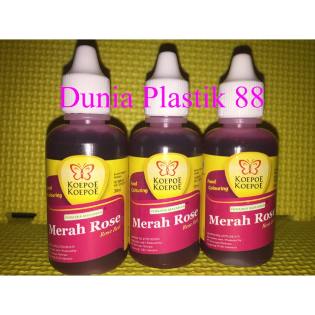 

@30ml PEWARNA cair makanan minuman food colouring MERAH ROSE PINK koepoe koepoe kupu kupu