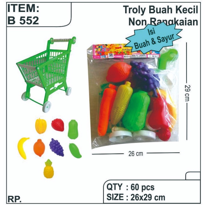 B 552 - Mainan anak Trolly buah dan masak Startoys B552