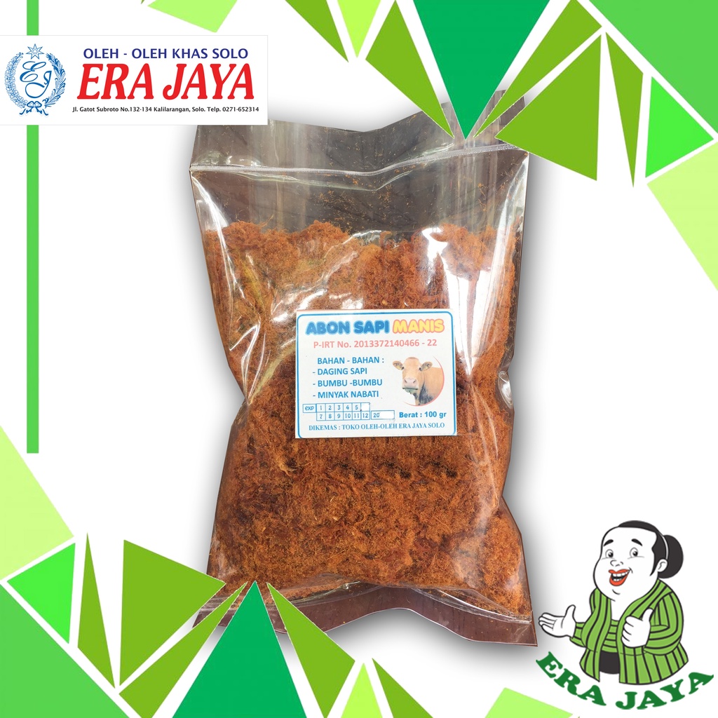 

Abon Sapi Manis / Pedas 100gr Era Jaya Solo [EXP Agustus 2025]