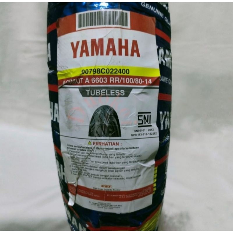 BAN LUAR TUBLES YAMAHA CST ACIMUT A6603 UKURAN 100/80-14