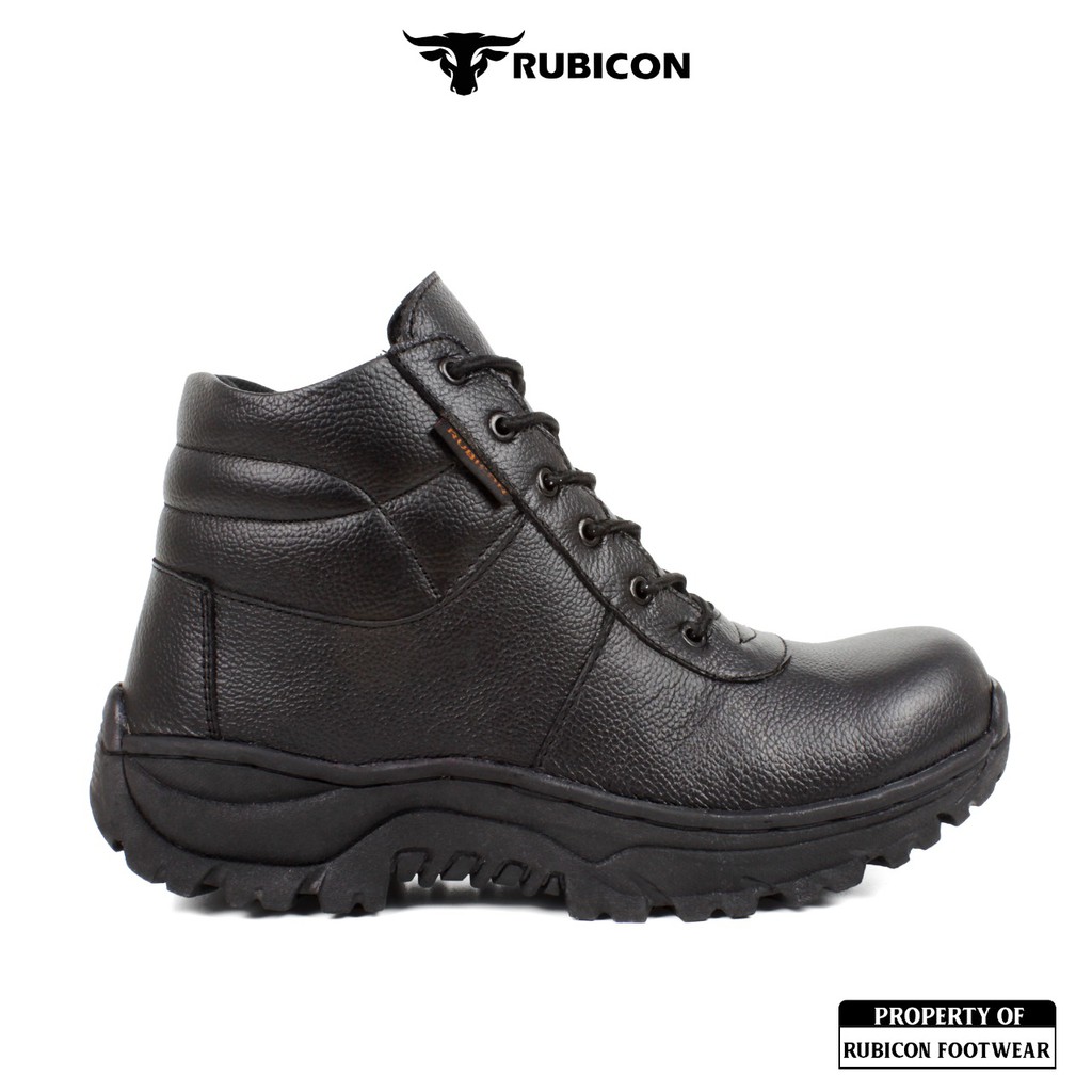 SEPATU SAFETY KULIT ASLI BOOTS TINGGI TRACKING PRIA SAFETY SHOES UJUNG BESI RUBICON BRONTO KERJA