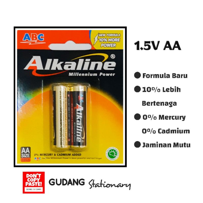 Baterai AA ABC Alkaline [ isi 2 pcs ]