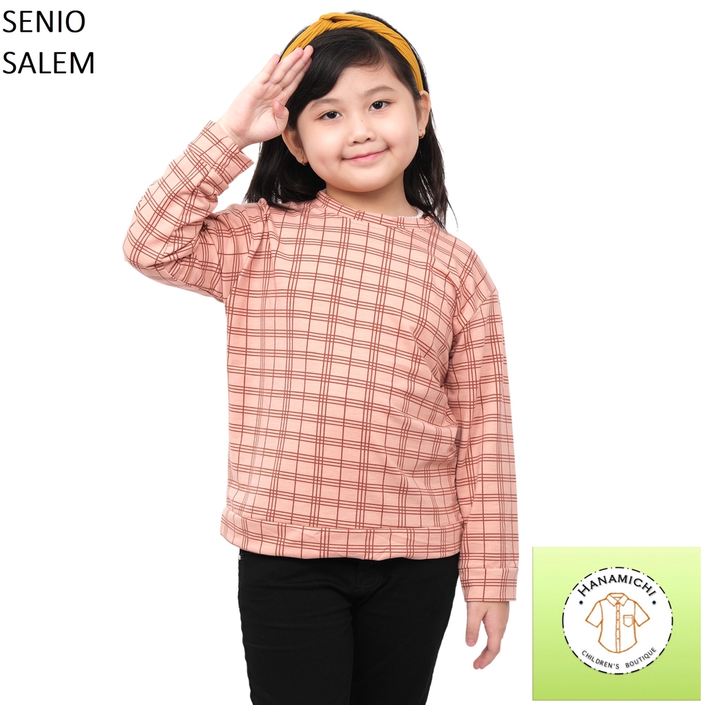 Hanamichi SENIO Sweater Anak Lengan Panjang Motif Kotak