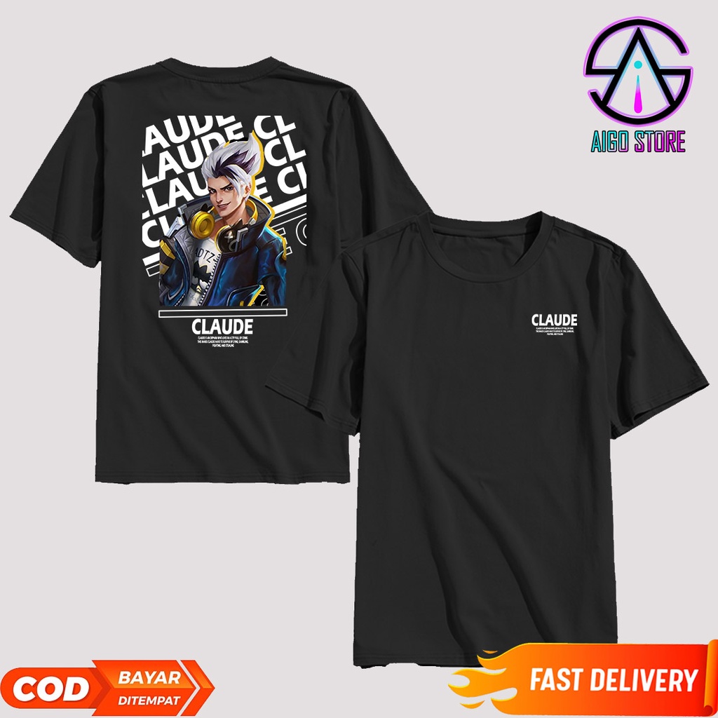 Kaos Sablon Claude   Sesuai Keinginan Cotton Combed 30s / Baju Mobile Legend / Streetwear / atasan k