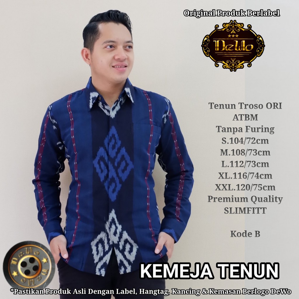 Kemeja Tenun B Kemeja Batik Pria Lengan Panjang by Dewo