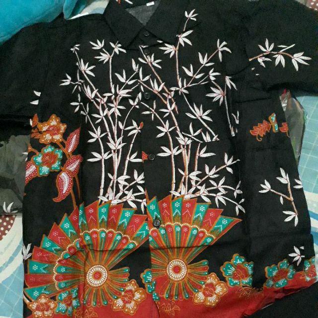Baju Batik Anak Dan Ayah Couple Motif Kipas  / Baju Kemeja Batik Anak / Kemeja Batik Terbaru
