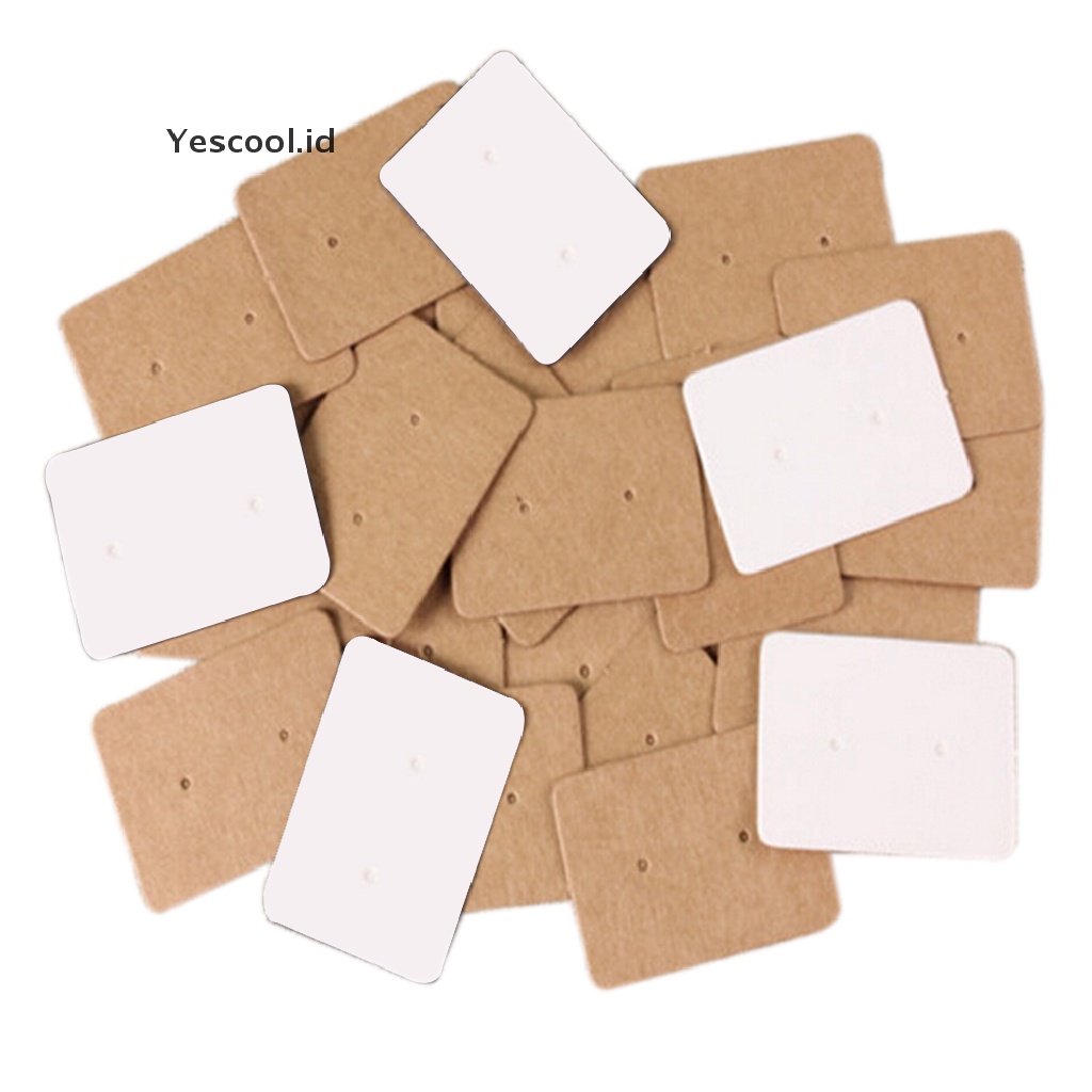 【Yescool】 100pcs Professional Type Earring Ear Studs Holder Display Hang Kraft Cards Paper .