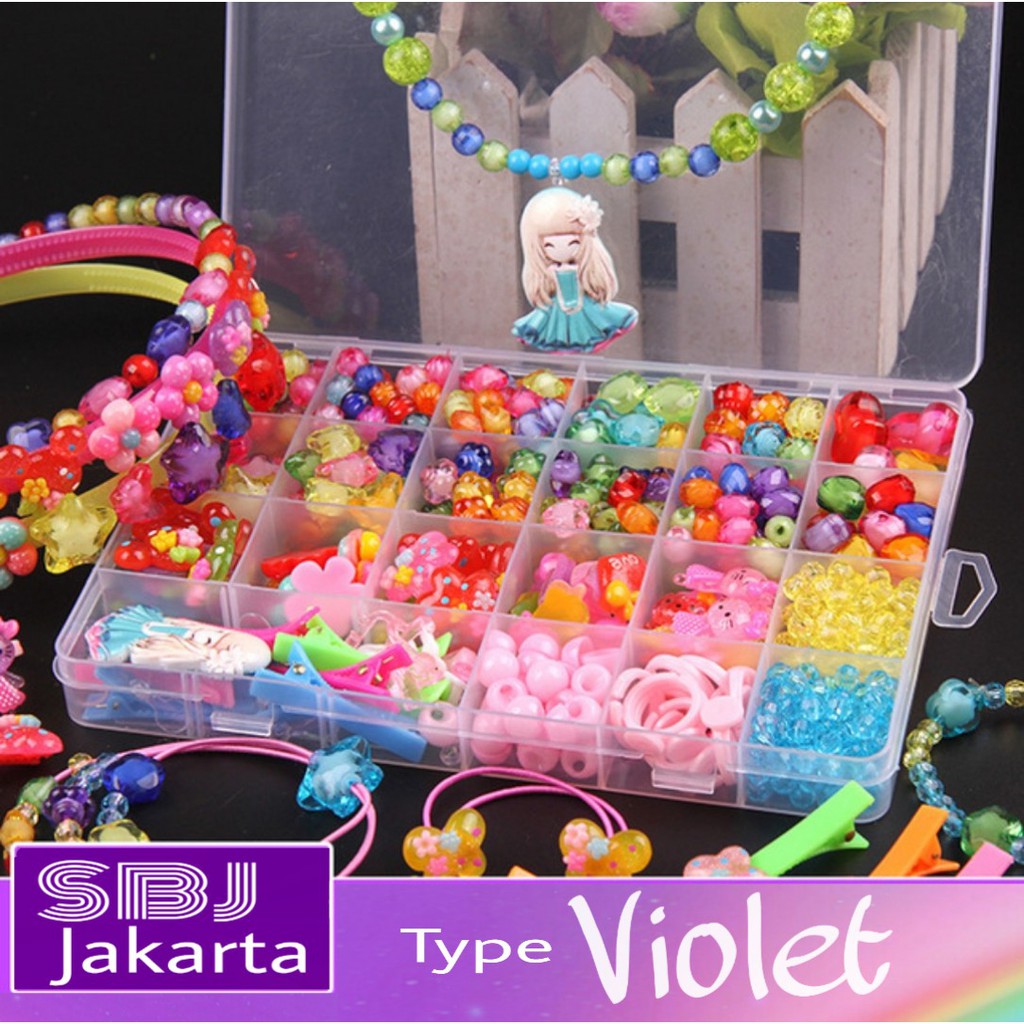  Mainan edukatif anak meronce merangkai manik beads 