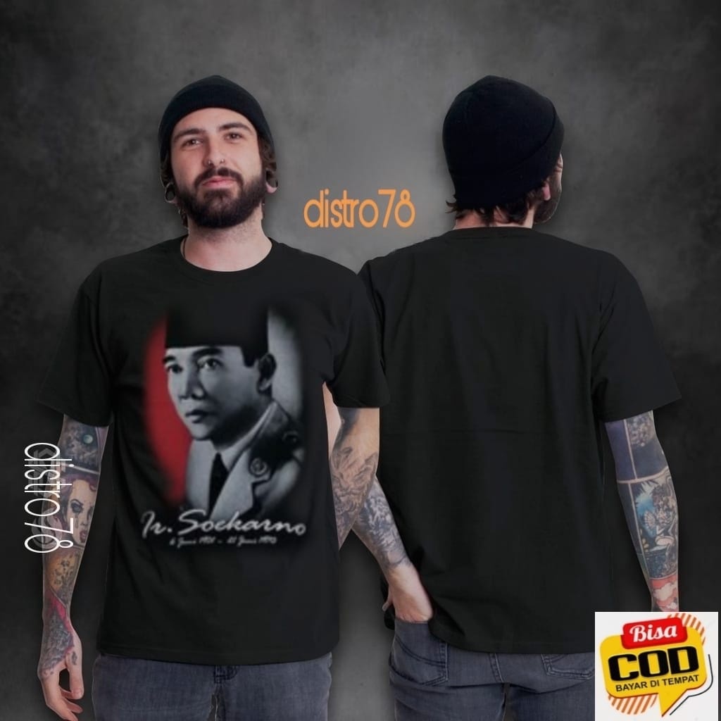 baju kaos sukarno / kaos pria / baju kaos oblong / baju kaos pahlawan / baju kaos dewasa / baju kaos
