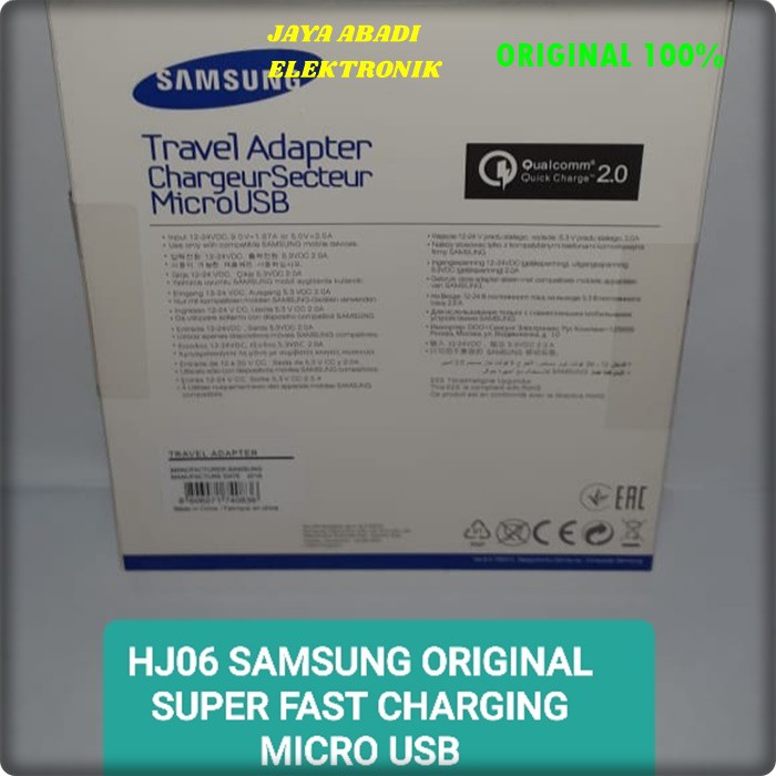 J10 CHARGER SAMSUNG 15 WATT MIKRO USB SUPER FAST CHARGING ADAPTOR CHARGE TRAVEL FLASH CAS CASAN QUICK CHARGE QUALLCOMM UNIVERSAL MULTI ORIGINAL VOLT GADGET BISA SEGALA MEREK HANDPHONE SUPPORT SUPER FAST CHARGING