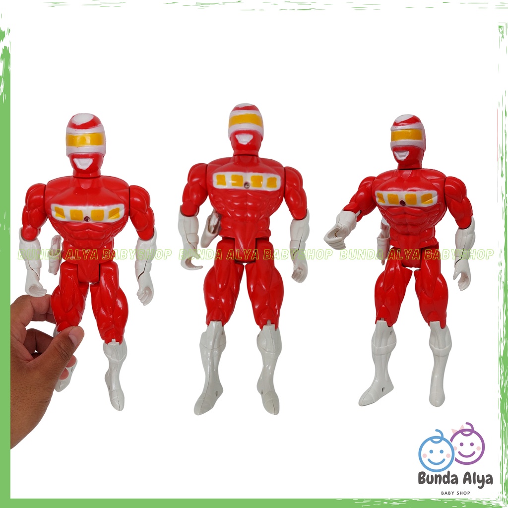 Mainan Anak Laki Robot Super Hero Power Ranger Merah - Mainan Figure Super Hero Toys SNI