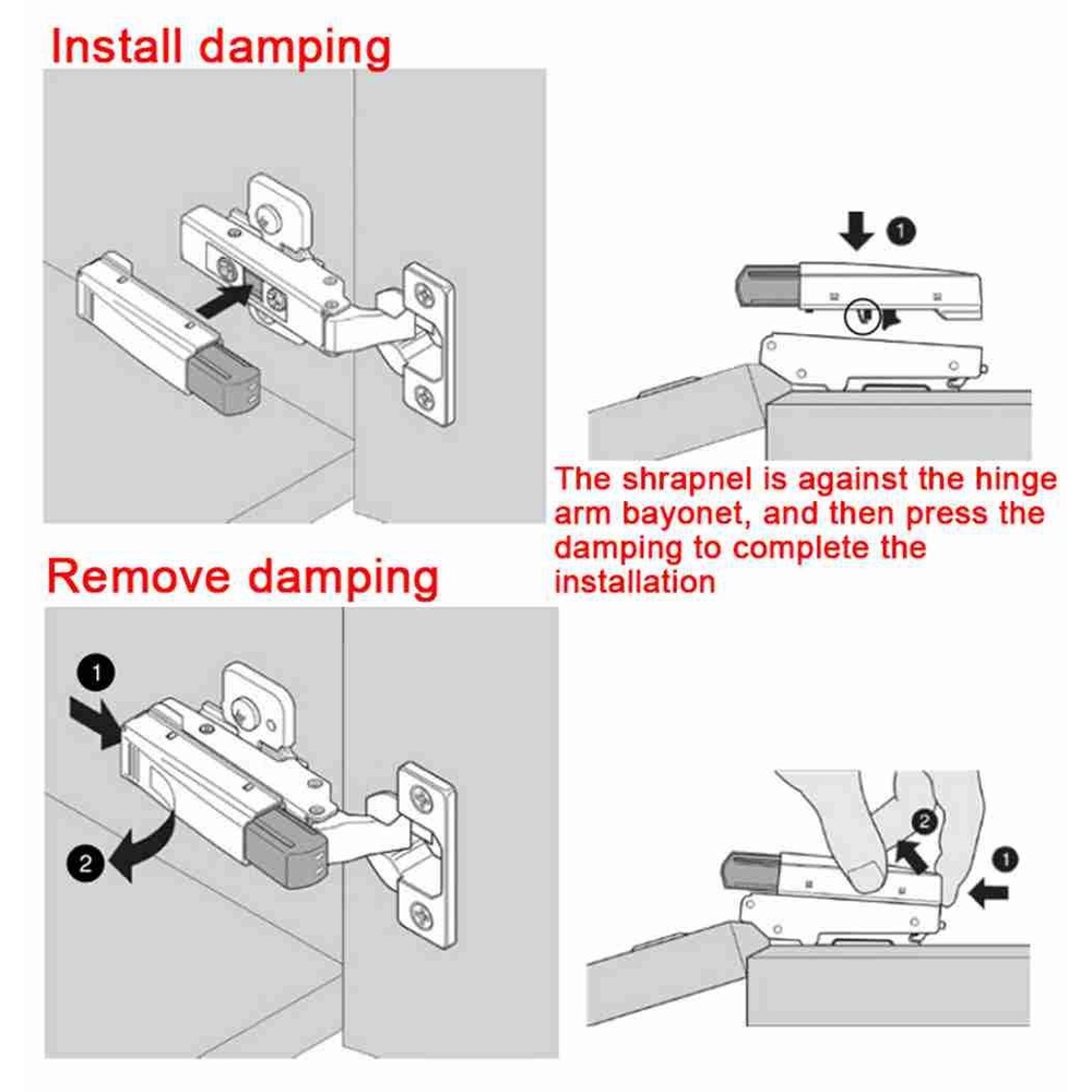 Engsel Nanas Penyangga damper External Straight Arm Fast loading Adjustable Full Obras Hinge