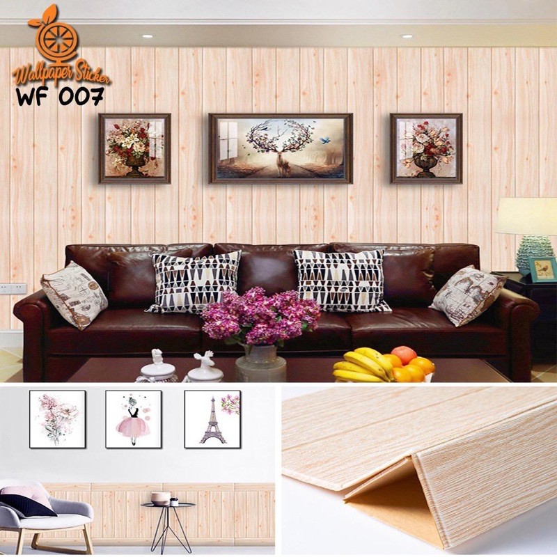 WALLPAPER FOAM KAYU 3D UKURAN 70x70