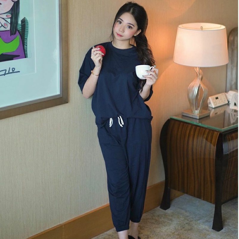 COCO - JENNIE SET - Celana Panjang - Setelan Wanita - Homewear - Pakaian Wanita - Piyama Wanita - Dailywear - Set Wanita-2