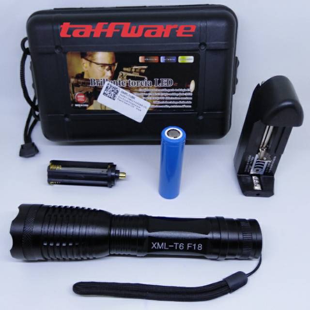 Senter LED Taffled XM-L 8000 Lumens
Original Taffware Black