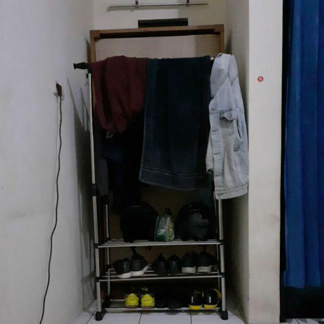  Gantungan  Baju  Stand hanger double rak serbaguna 