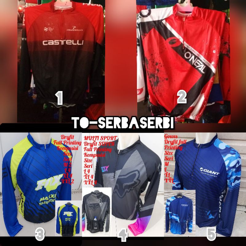 Baju jersey sepeda panjang kantong sepeda jersey lari trek cross bicycle motor