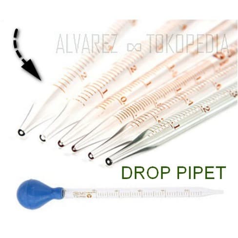 Pipet Ukur 10 Ml / Maat Pipet Tetes Kaca / Drop Pipet Bulb Karet
